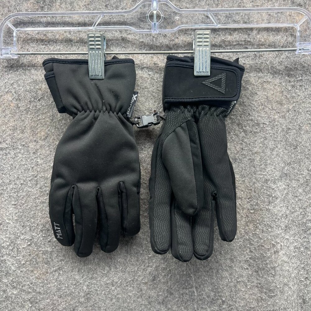 Matt Gloves Men Small Adult Black Snowgloves Lined Winter Warm Tootex Knit Ski